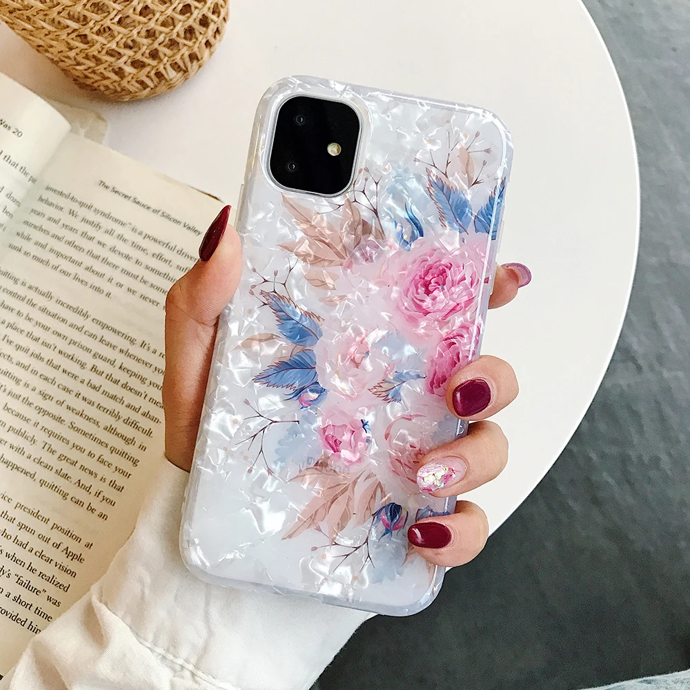 gNo Ring) LOVECOM Ретро Цветочный кольцо стенд чехол для телефона для iPhone 11 Pro Max XR XS Max XS 7 8 6 Plus чехол мягкий IMD Dream Shell чехол для телефона - Цвет: gNo Ring)