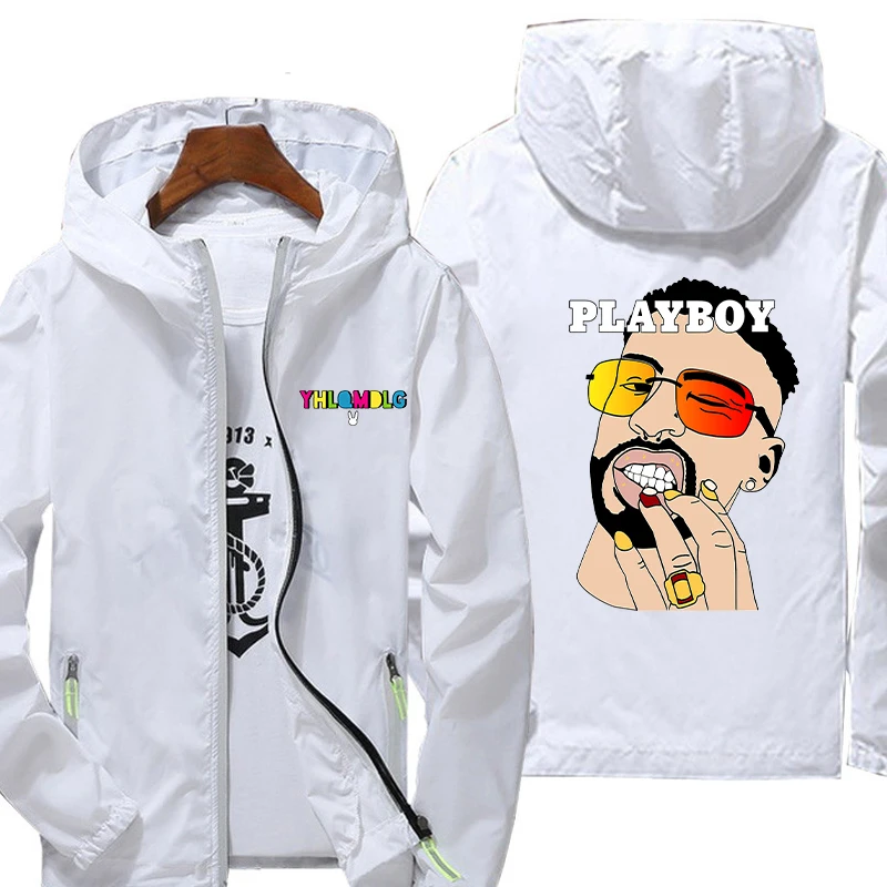 

Светоотражающая полоса Bad Bunny YHLQMDLG, водонепроницаемая Солнцезащитная одежда, дождевая куртка для мужчин и женщин, быстросохнущая ветровка д...