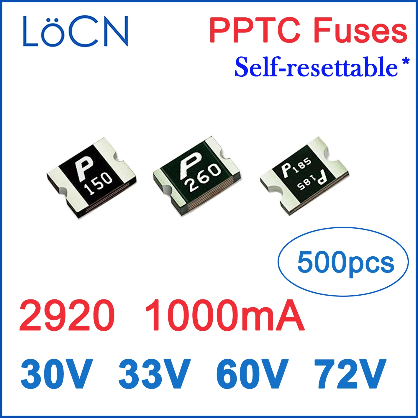 

Предохранители PPTC 2920 1A 1000mA 30V 33V 60V 72V SMD самосброс Сделано в Китае Высокое качество 500pcs LoCN