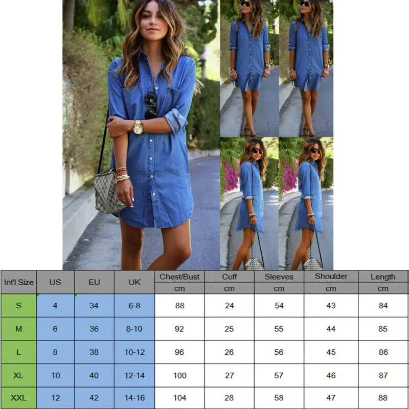 Новинка 2019 женские повседневные рубашки Удлиненная джинсовая рубашка джинсовые