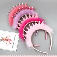 kids lace headband princess crown headband crown hairband for baby pearl headband for girls lovely hair bands hair accessories