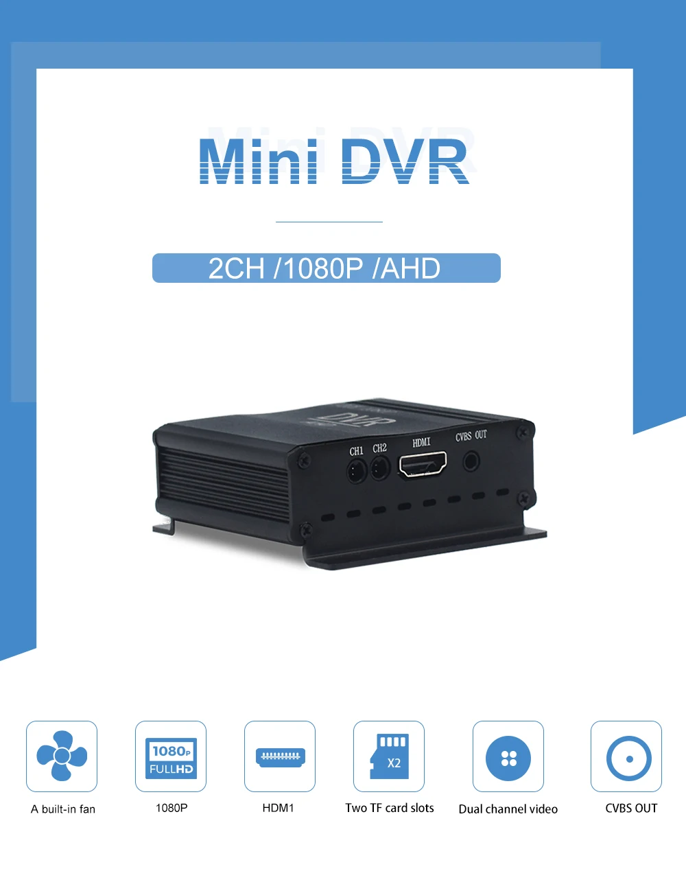 4 дюймовый телефон с встроенным вентилятором 1080p 2CH CCTV dvr HD dvrS kit HDMI CVBS система