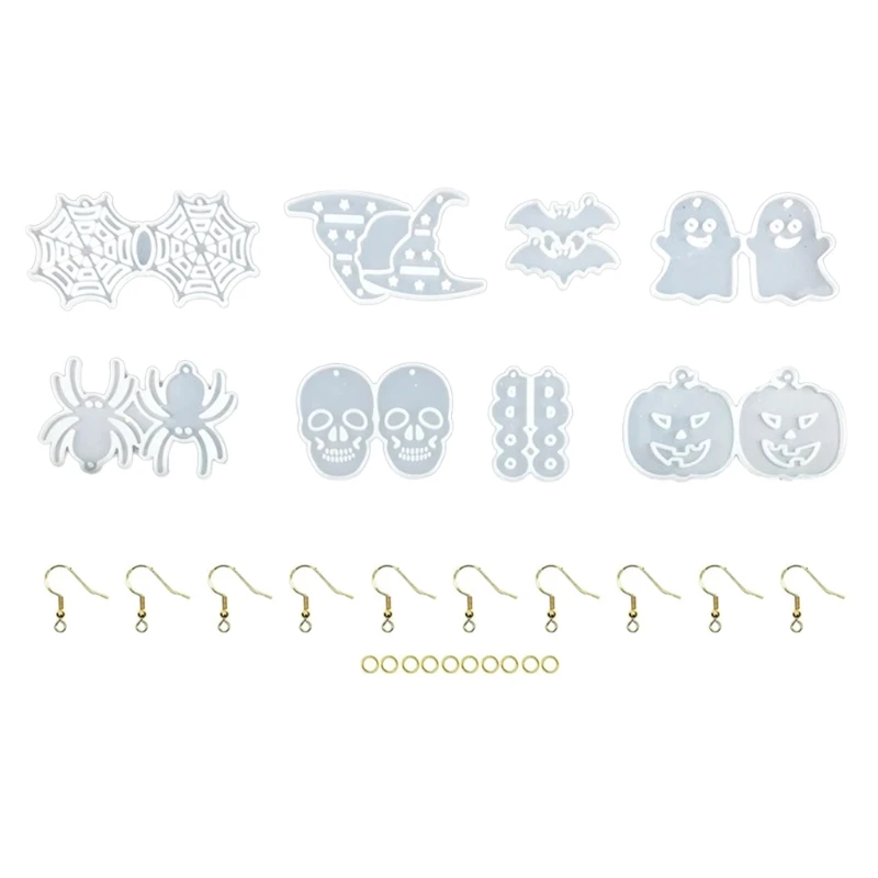 

Форма для сережек в виде тыквы, черепа, паука из эпоксидной смолы