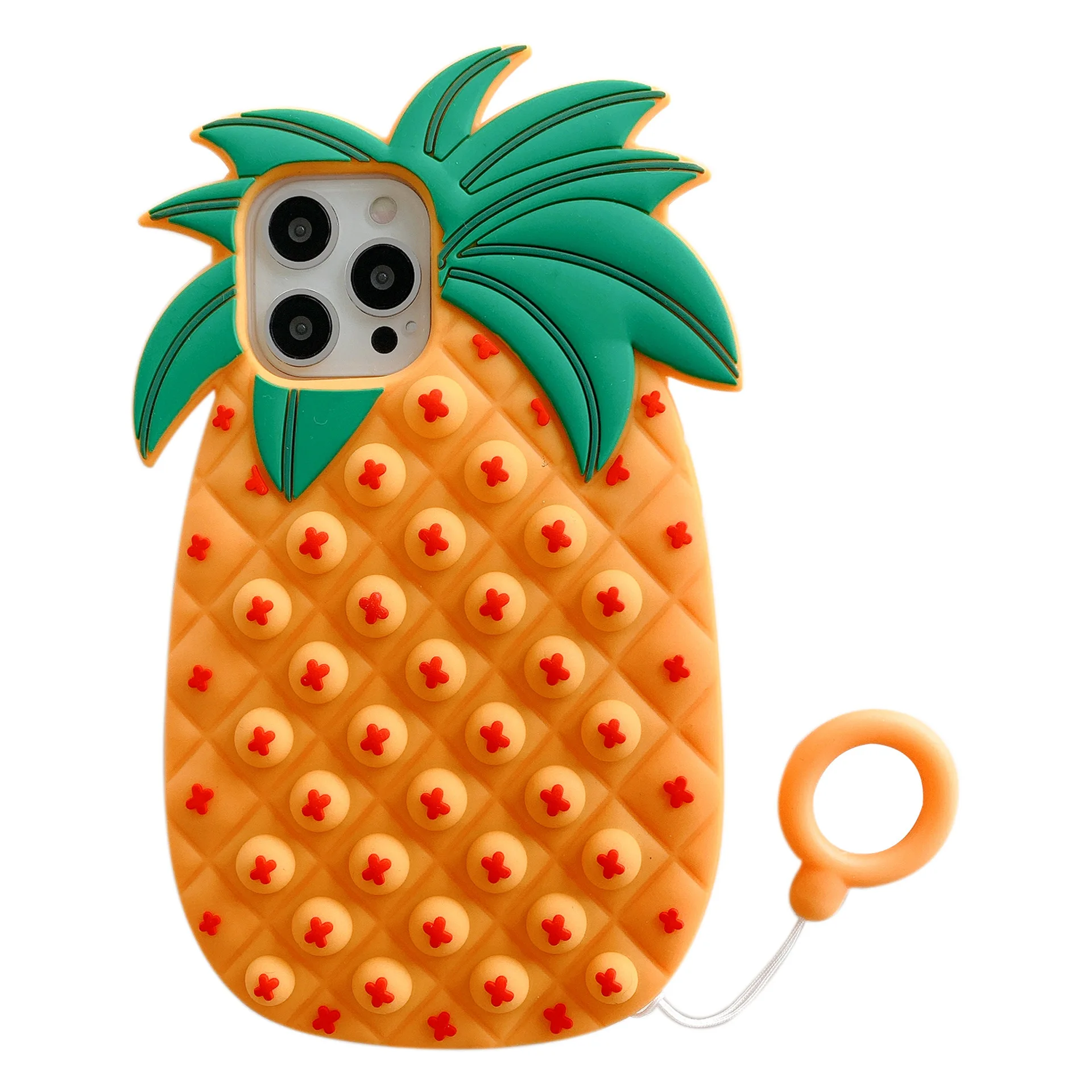 

2021 Pop Phone Case Push Bubble Fidget Toy Pineapple Phone Case Creative Case Silicone Soft Cover for iPhone 7 8 X XR 11 12Pro