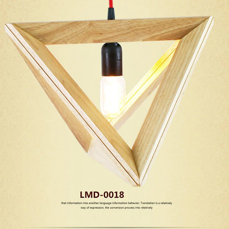 Подвесной светильник в японском стиле из треугольной древесины подвесной