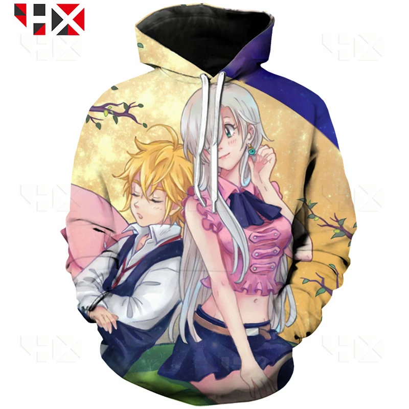 HX новейший аниме Nanatsu No Taizai The Seven Deadly Sins Dragon Personality 3D принт Harajuku толстовка унисекс