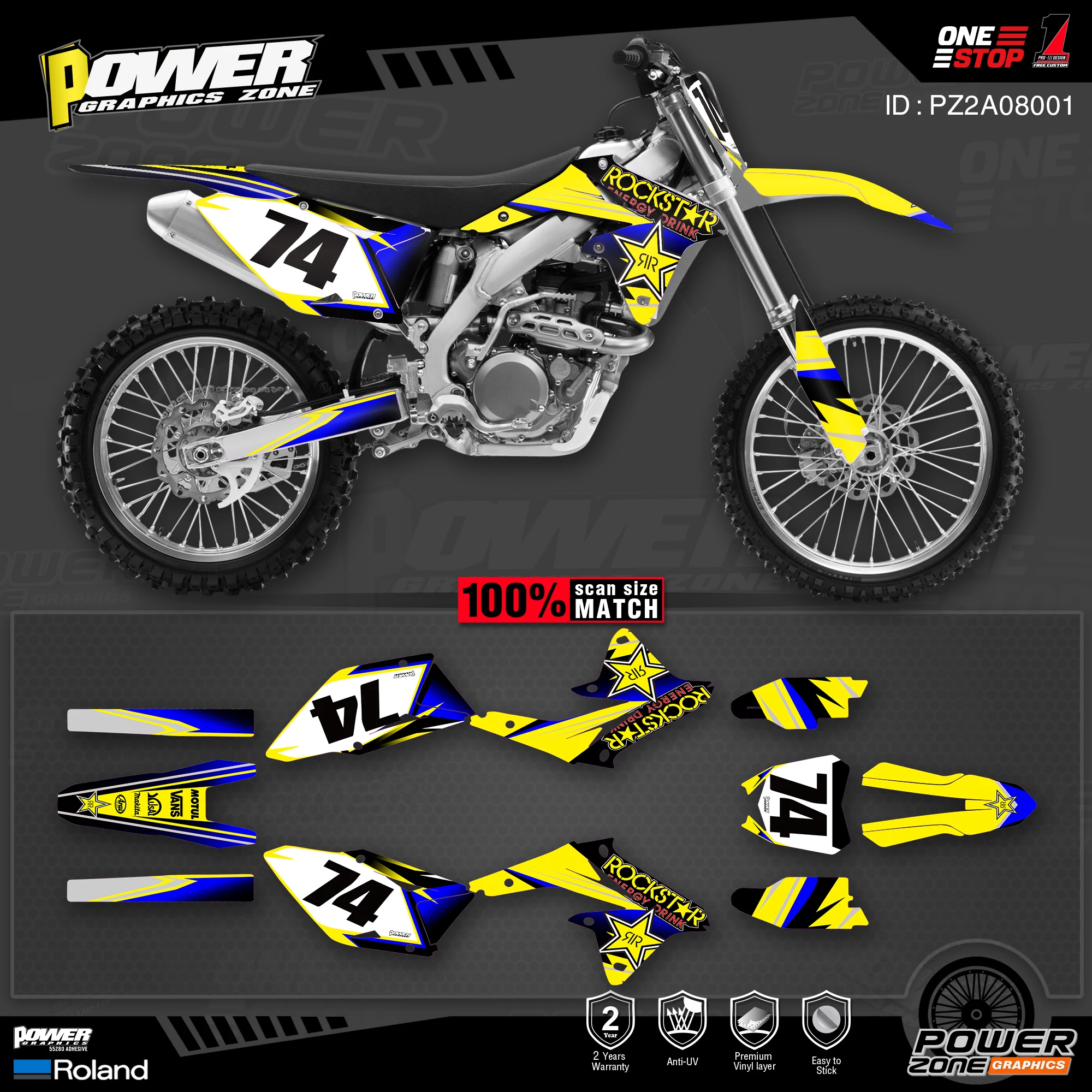 Персонализированные графические наклейки PowerZone Team Набор наклеек для SUZUKI Decal 2008-2017