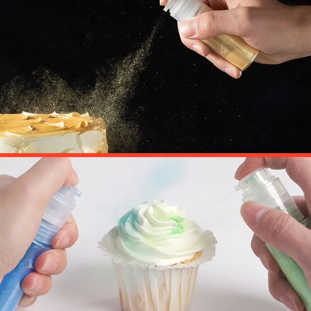 Съедобный золотой порошок в бутылке с распылителем 10 г/бутылка блестящий