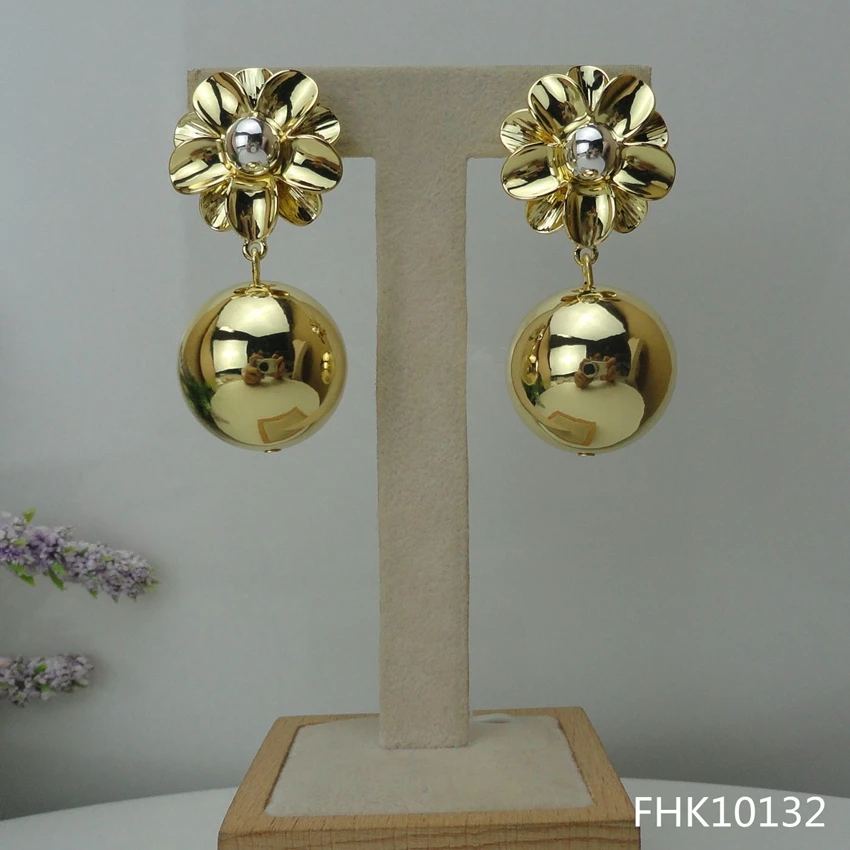 Yuminglai 24K Дубай золотые серьги итальянские для женщин FHK10132|Ювелирные наборы| |