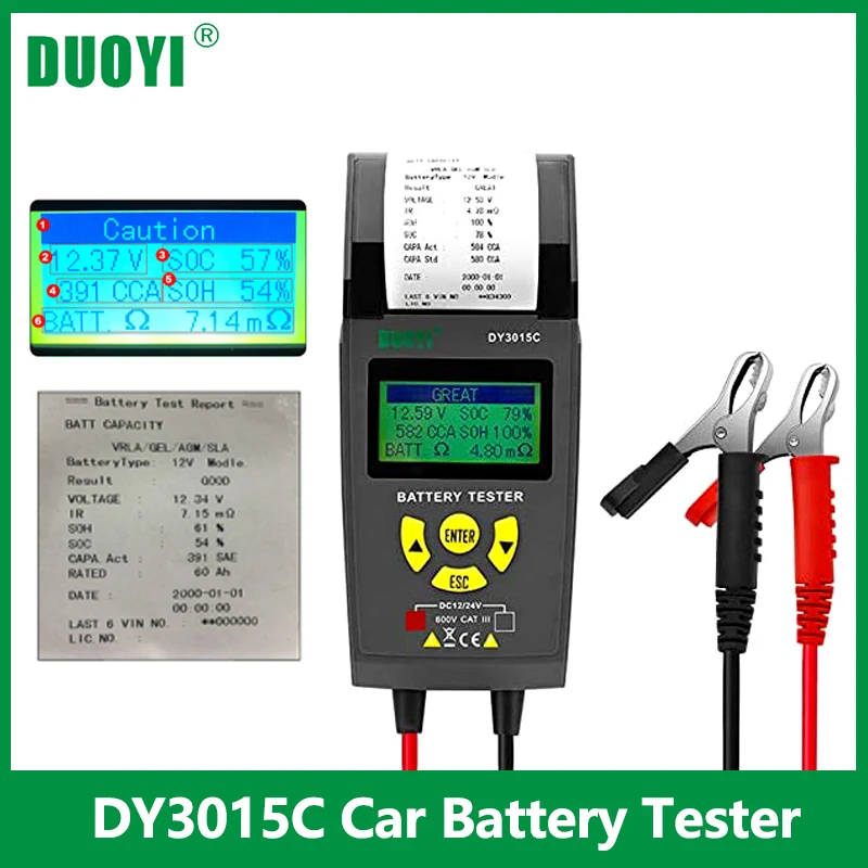 DUOYI DY3015C 12V/24V автомобиль Батарея Тесты er автомобильной анализатор вращение