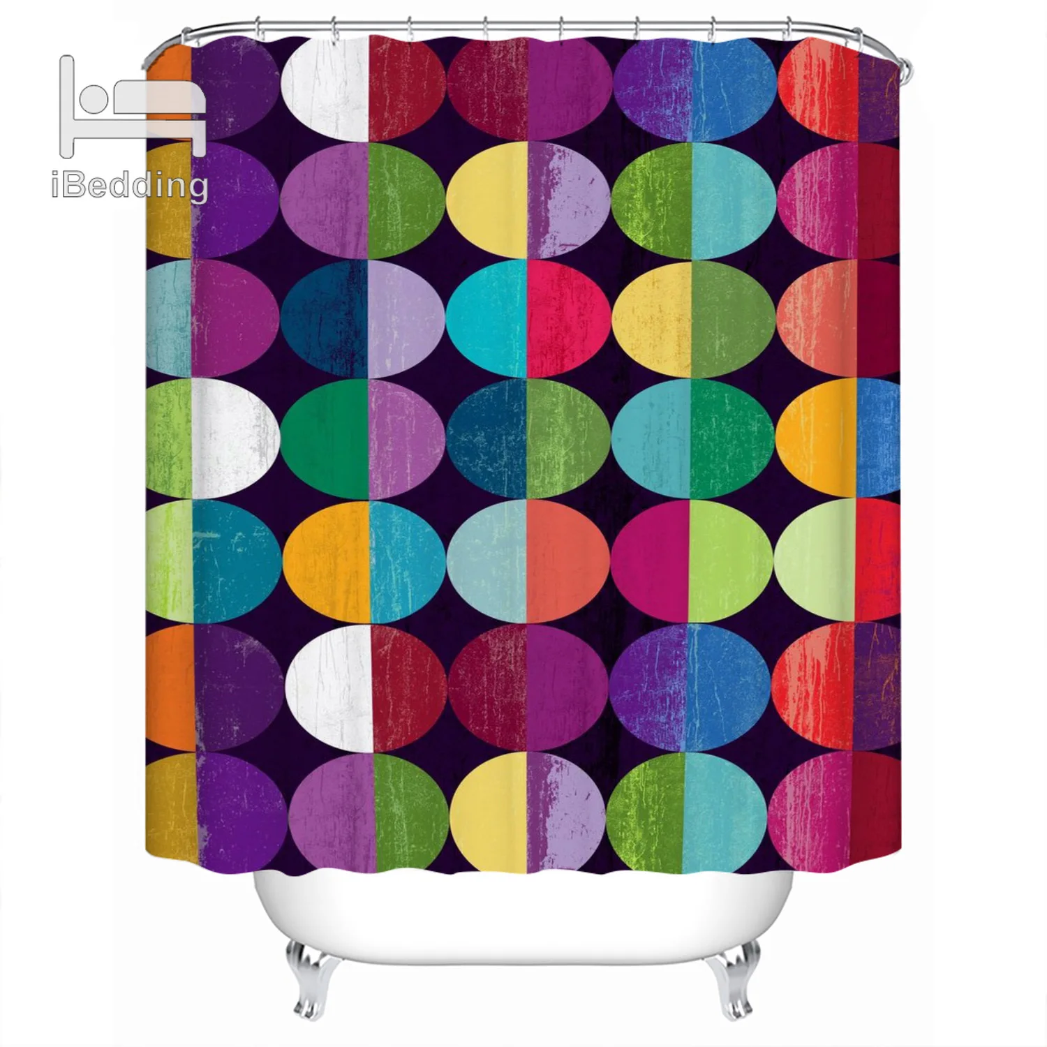Абстрактная живопись красочные геометрические душ Шторы водонепроницаемые