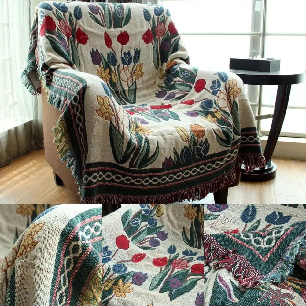 Многофункциональное повседневное этническое племенное богемное вязаное одеяло