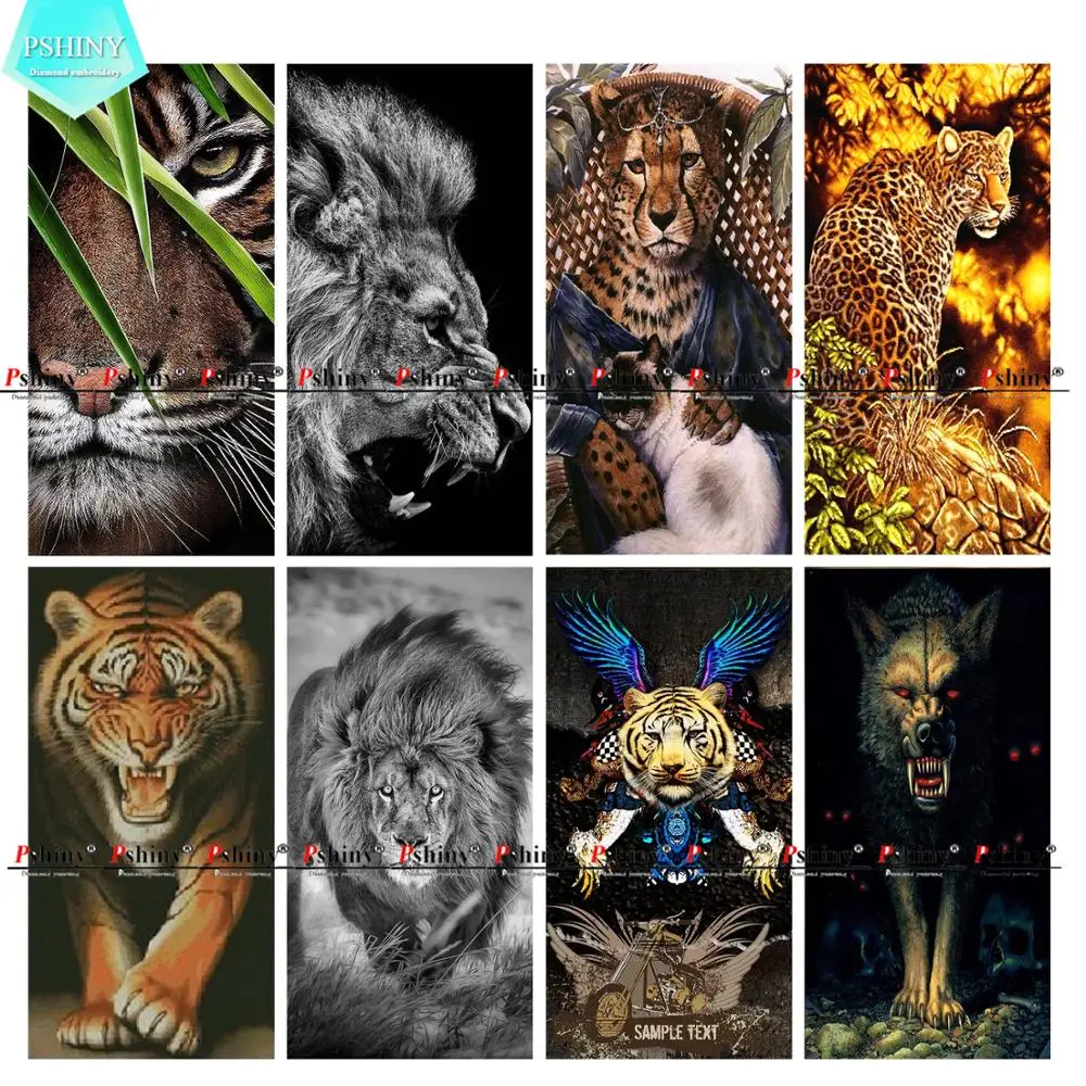 Алмазная вышивка 5D &quotсделай сам&quot с изображением животных квадратные стразы
