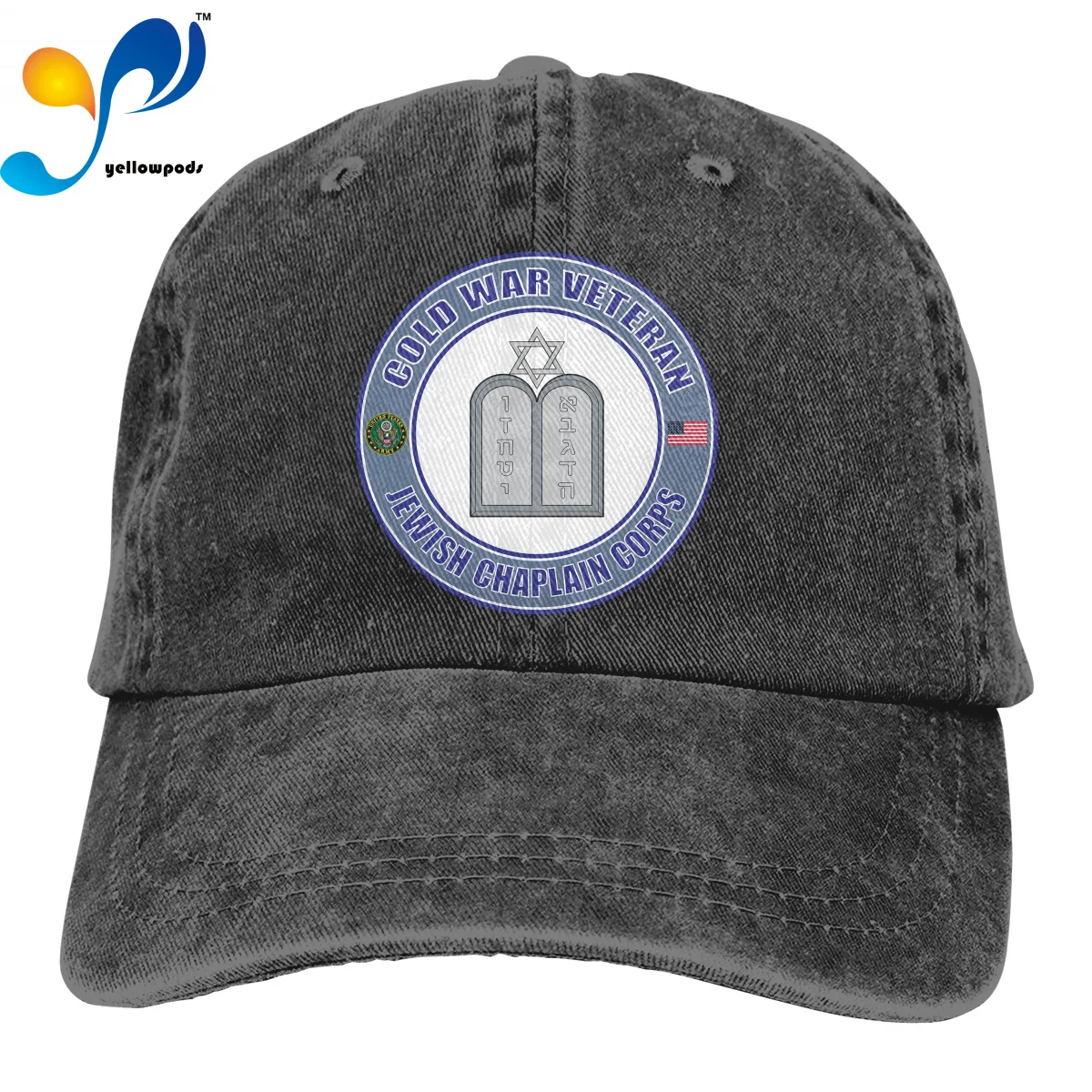 

Fashion Hip hop Washed Baseball Cap Army Jewish Chaplain Corps Veteran Wild Hat Adjustable Men And Women Sun Hats Trucker Caps