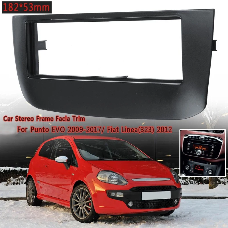 1Din Car Stereo Radio Frame Panel Trim for Facia Punto EVO 2009-2017/ Fiat Linea(323) 2012 182x53MM | Автомобили и мотоциклы
