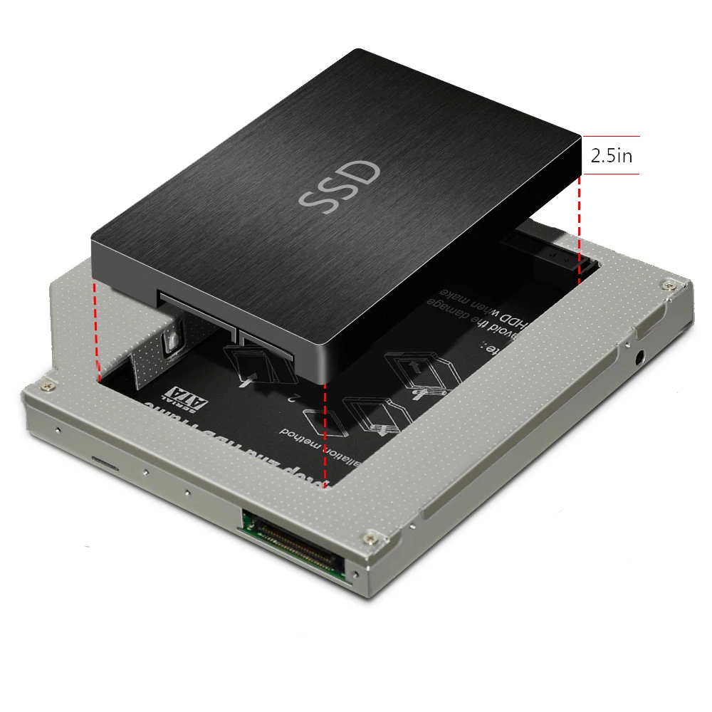 Sunvalley 12 7 мм Универсальный Алюминий сплав 2nd HDD Caddy IDE/SATA 2 5 &quotжесткий диск SSD чехол