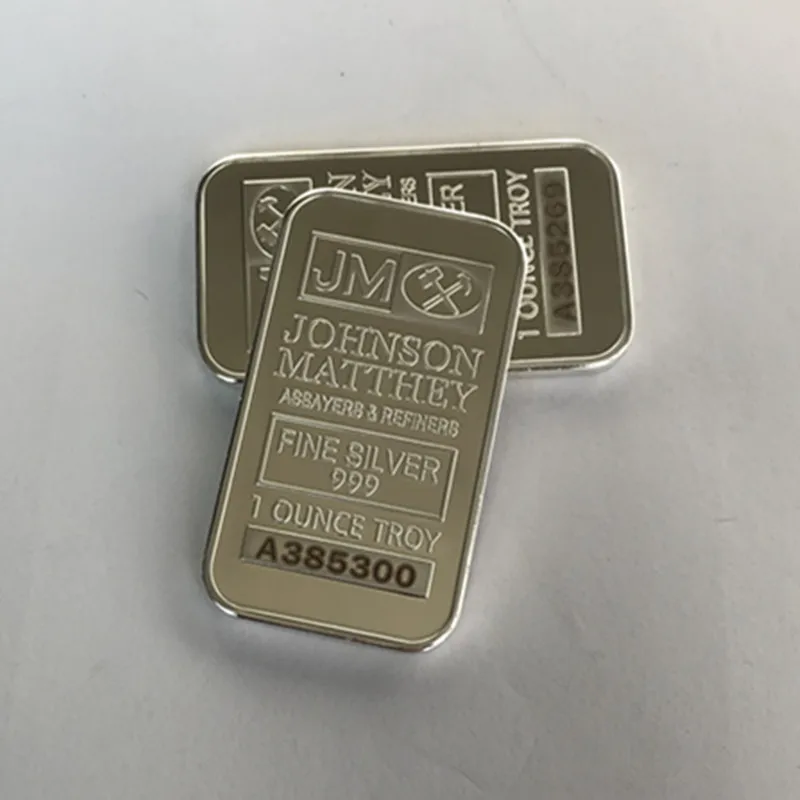 5 шт. Магнитный Johnson Matthey JM 1 OZ с серебряным покрытием значок 50x28 мм разные серийные