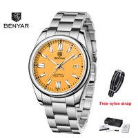 benyar 2021 classic limited edition mens automatic mechanical watch stainless steel sapphire automatic date night watch relogio
