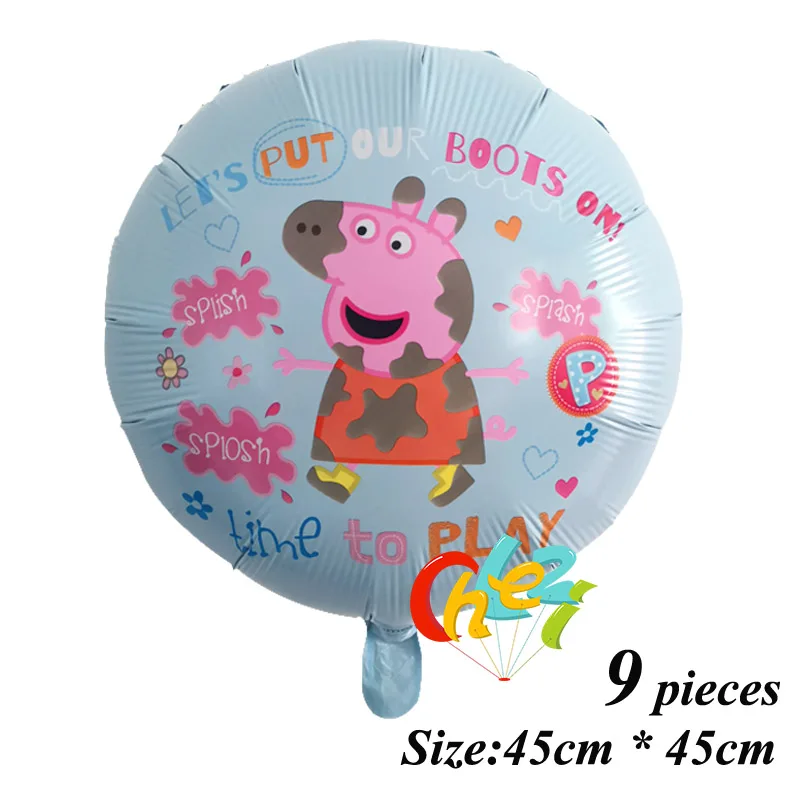 9 9 шт. PEPPAPIG гелиевый декор для вечеринки на день рождения мультяшный шар розовый Пеппа и голубой Джордж глобс детский душ детские игрушки - Цвет: 9
