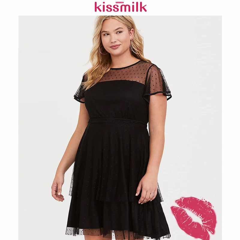 Женское платье большого размера Kissmilk простое сексуальное Сетчатое
