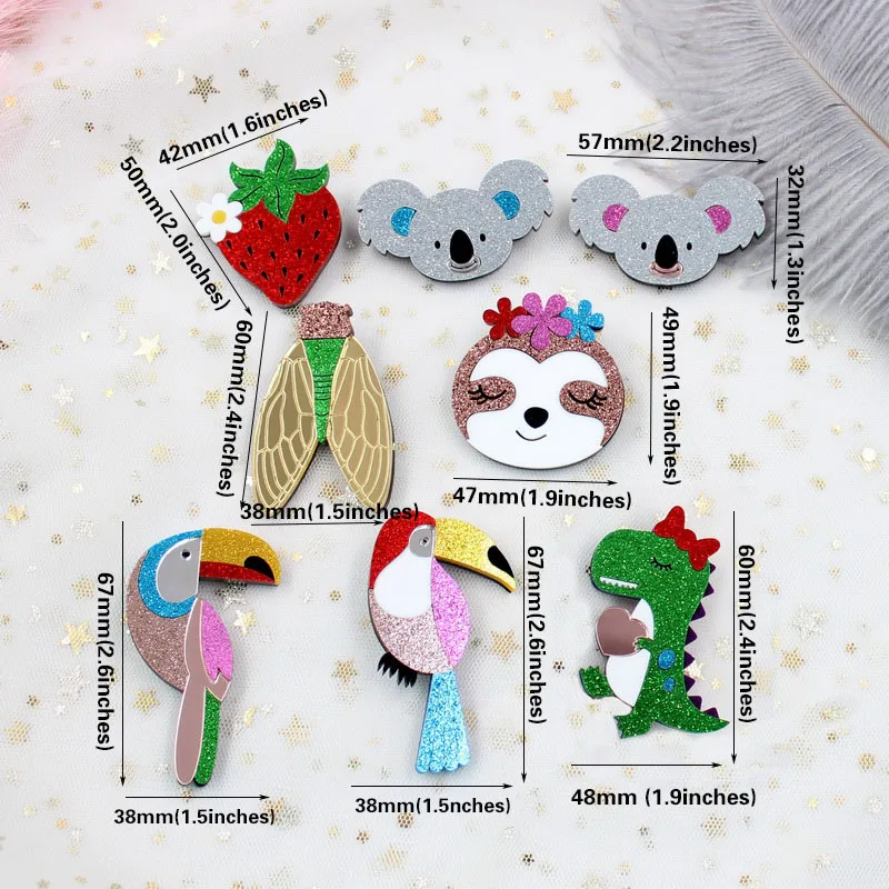 (1 шт.) высококачественная акриловая брошь с динозавром Koala Toucan ленивые Броши
