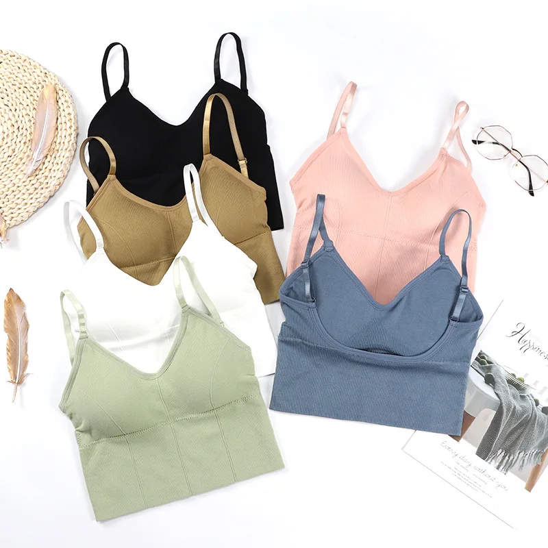 

Women Tank U-shaped Tube Top Bra Seamless Beauty Back Wrapped Chest Anti-light Ladies Sports Fitness Top Bra Underwear