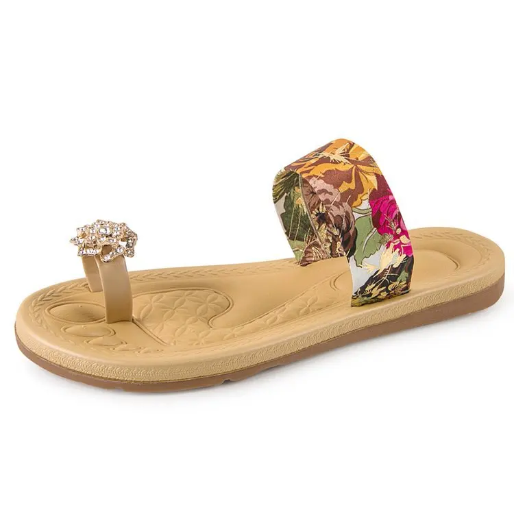 

Women's sandals shoes 2018 new summer flip flops rhinestone flowers flat toe slippers zapatos de mujer zapatos sandalias mujer