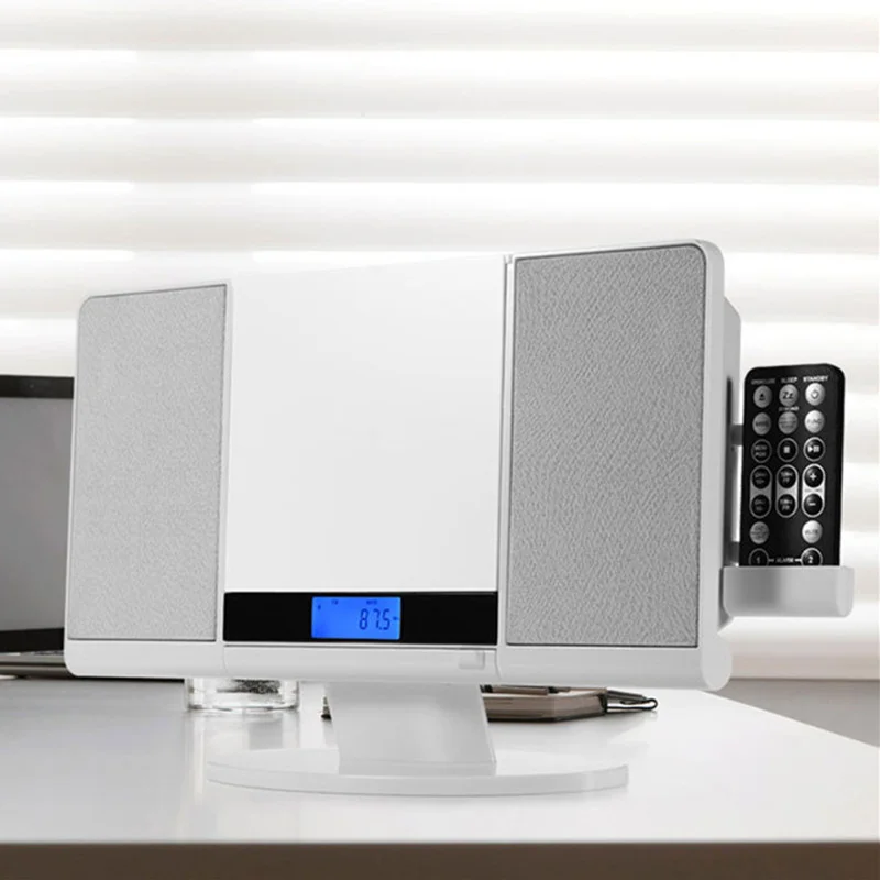 Portable CD player mobile phone Bluetooth speaker alarm clock sound control FM radio MP3 support music playback | Электроника