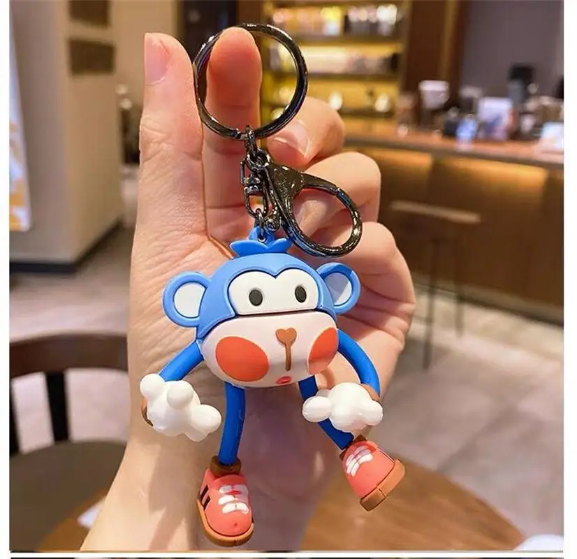 

Creative Yoga Monkey Keychain Cute Cartoon Creative Animal Car Key Chain Children Bag Pendant Accessories Keyring Kids Gift