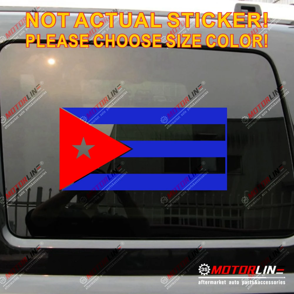 ФЛАГ КУБЫ Наклейка автомобиля винил выбрать размер высечки без bkgrd только