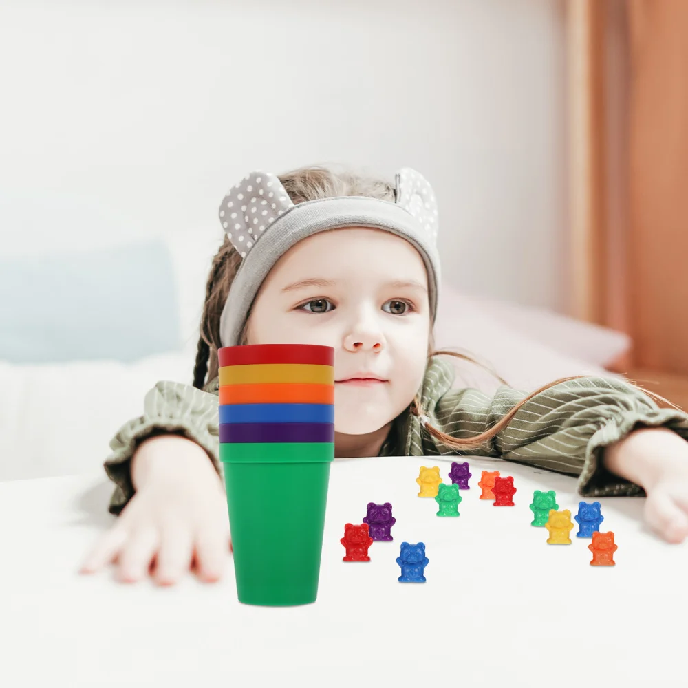 

66pcs Rainbow Bear Educational Toys Kid's Counting Bears with Sorting Cups