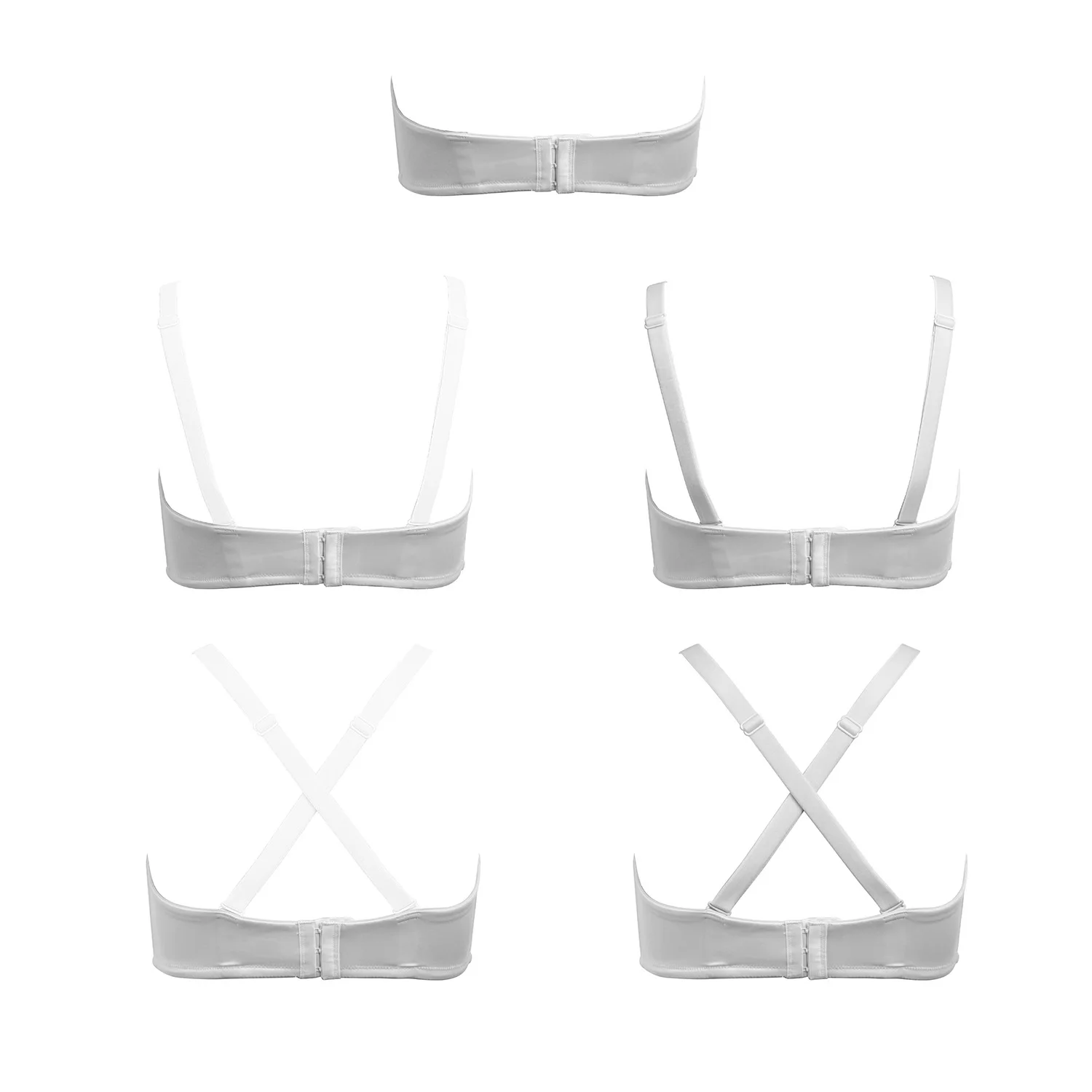 Женский бюстгальтер без бретелек Белый силиконовый с мягкой подкладкой размеры A