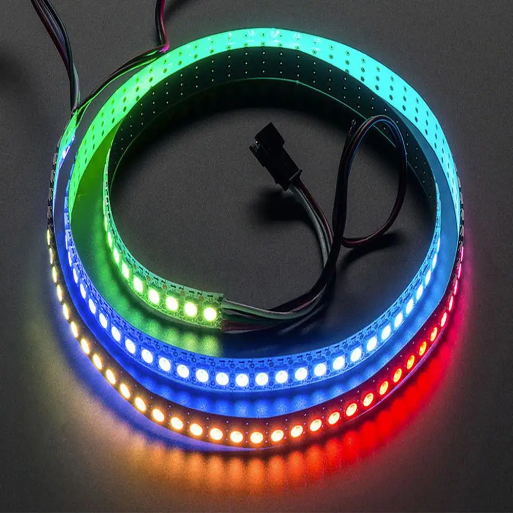 1 м 60 светодиодный WS2812B 5050 RGB светодиодные полосы света водонепроницаемый адресуемый черный корпус прибытие бренд