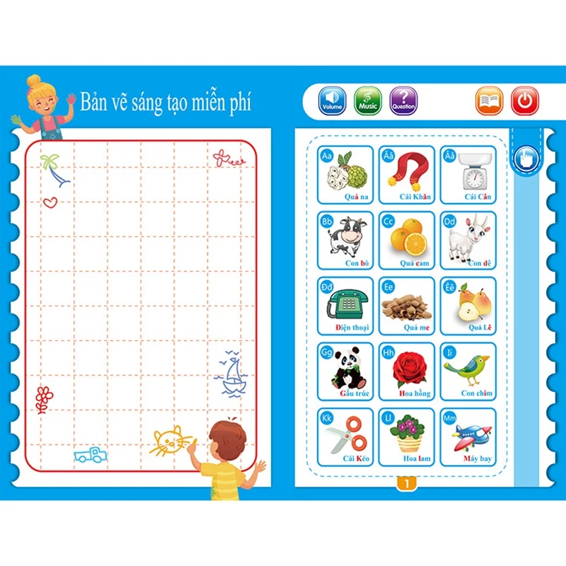 

Kids Electronic Phonetic Vietnamese English Language Reading Machine Alphabet Learning Machine Book Early Education Toy
