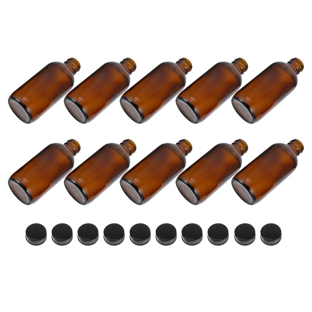

10pcs Glass Reagent Bottle Dispensing Bottle Sample Bottle with 10pcs Seal Caps