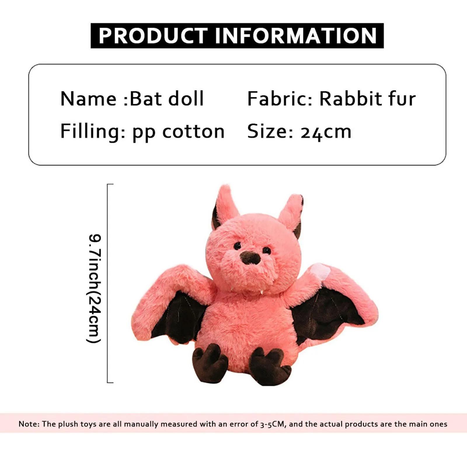 

Hot Selling Adorable Halloween Little Devil Bat Doll Plush Toy Birthday Personalized Gift Home Decoration