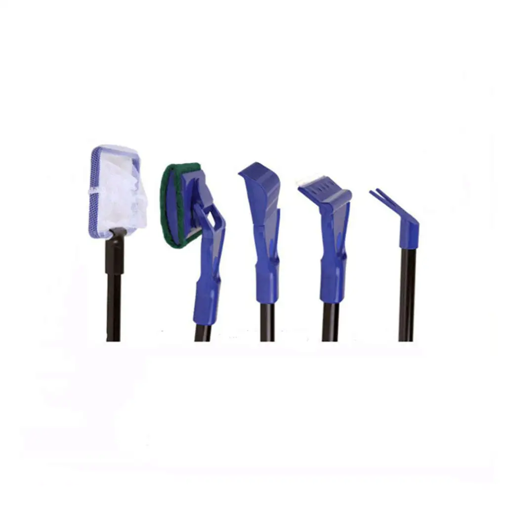 

Fish Tank Cleaning Tools 5 In 1 Fish Net/ Rake/ Algae Scraper/ Fork/ Sponge