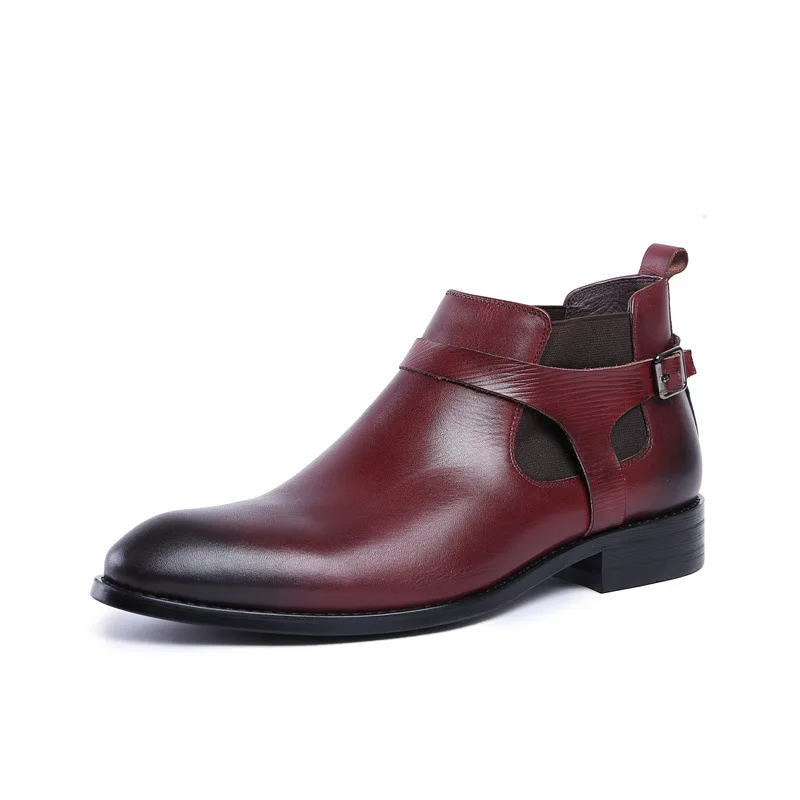 Мужские ботильоны модные черные/коричневые ботинки челси Классические ручной