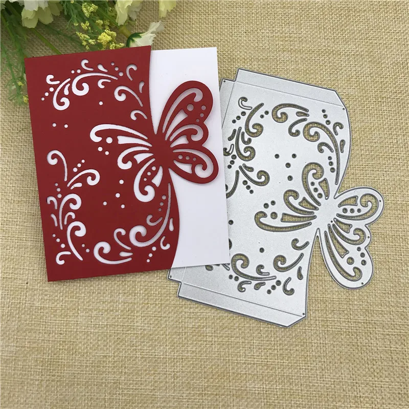 

Butterfly envelopCraft Metal stencil mold Cutting Dies decoration scrapbook die cuts Album Paper Craft Embossing DIY Card Crafts