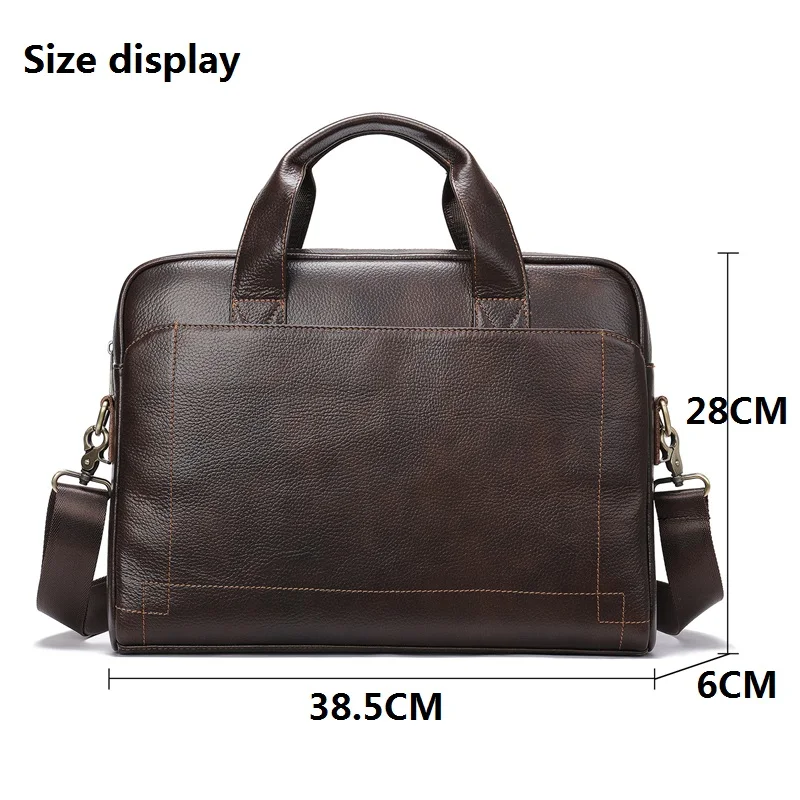 Men's Genuine Leather Laptop Bag Male Briefcase Office Handbags For Men Natural Leather Attache Case Documents Shoulder Bags
