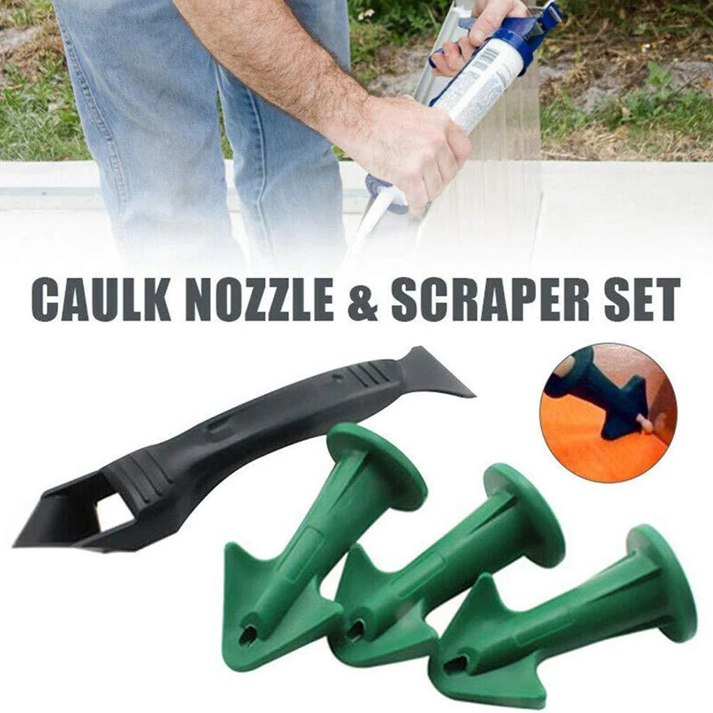 

Caulk Nozzle Scraper Set Reusable Sealant Angle Scraper Filler Spatula Silicone Grout Caulk Tools Finisher Tool Kit