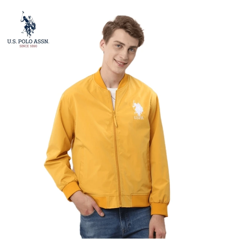 Мужская повседневная куртка с Бейсбольным воротником блестящая на молнии