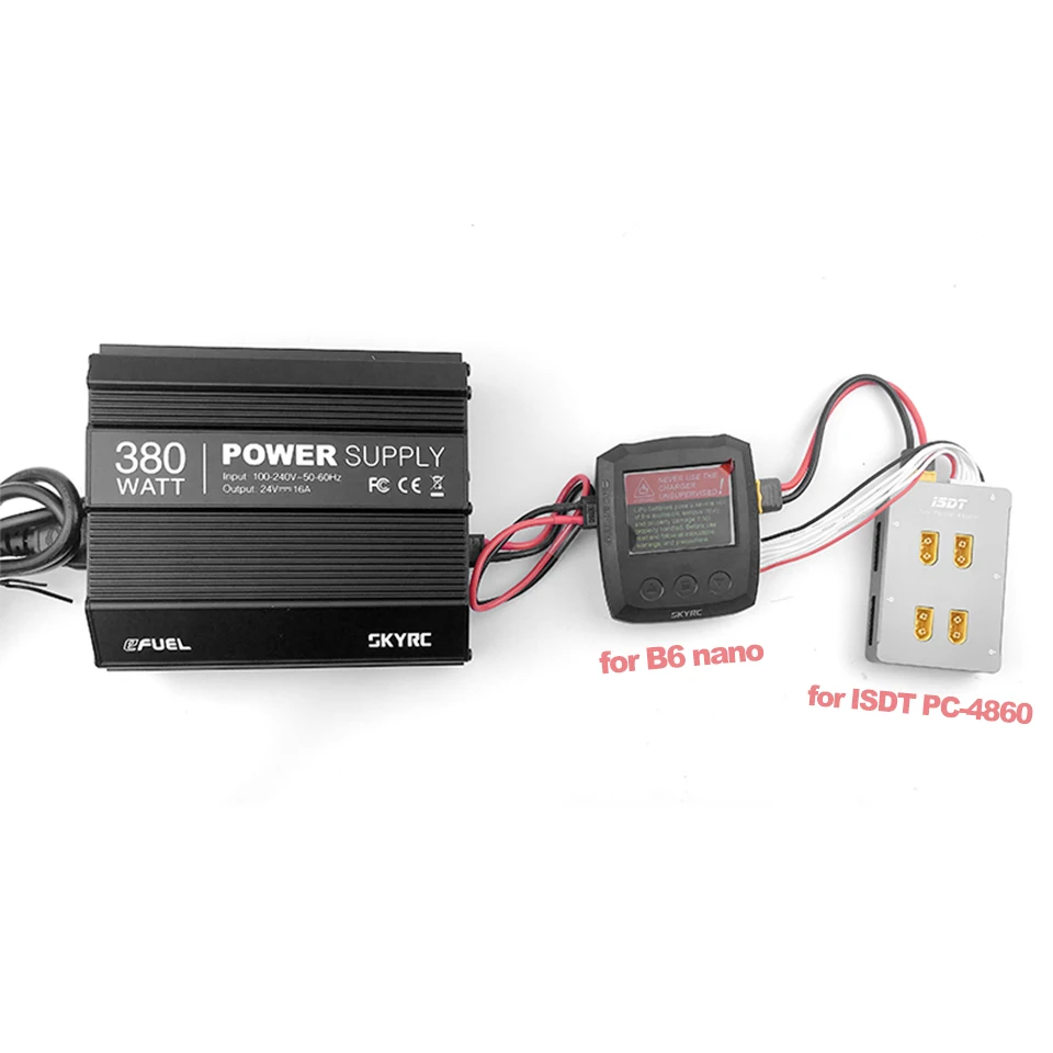 SKYRC 380W Источник питания 100-240V AC в DC 24V 16A RC адаптер питания для SKYRC B6 Nano ISDT PC-4860 BG-8S Q6 Pro DC зарядное устройство