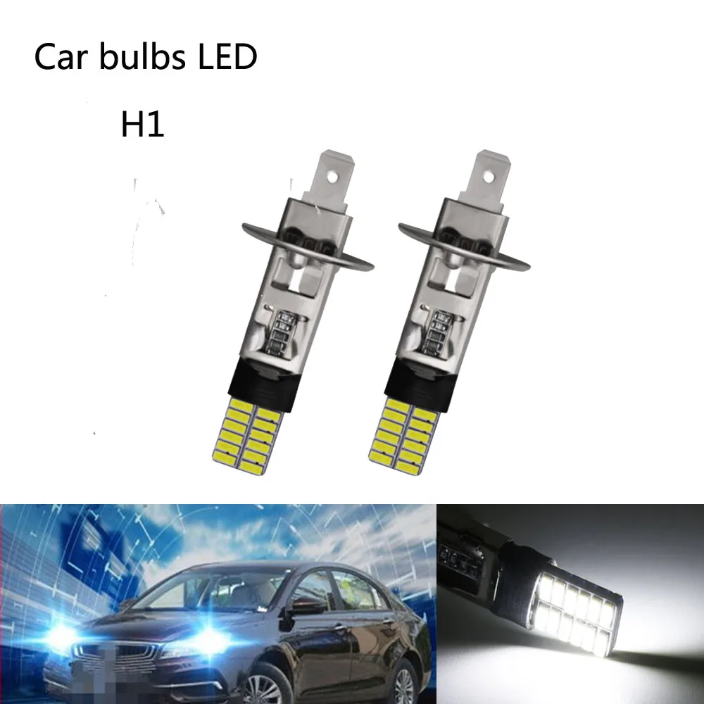 

2 Piece H1 24 LED Bulb Super Bright H3 4014SMD Car Fog Lights Driving Day Running Lamp Replace 55W Bulbs DC 12V 6500K White