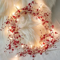 decoration christmas garland led string lights with beads garland lights xmas 2m 20leds indoor fairy lights battery party lights
