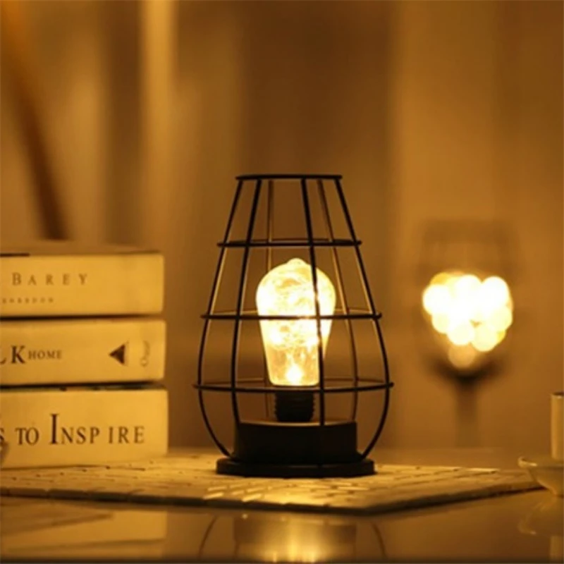 Креативный светодиодный светильник в стиле ретро железный стол винная бутылка