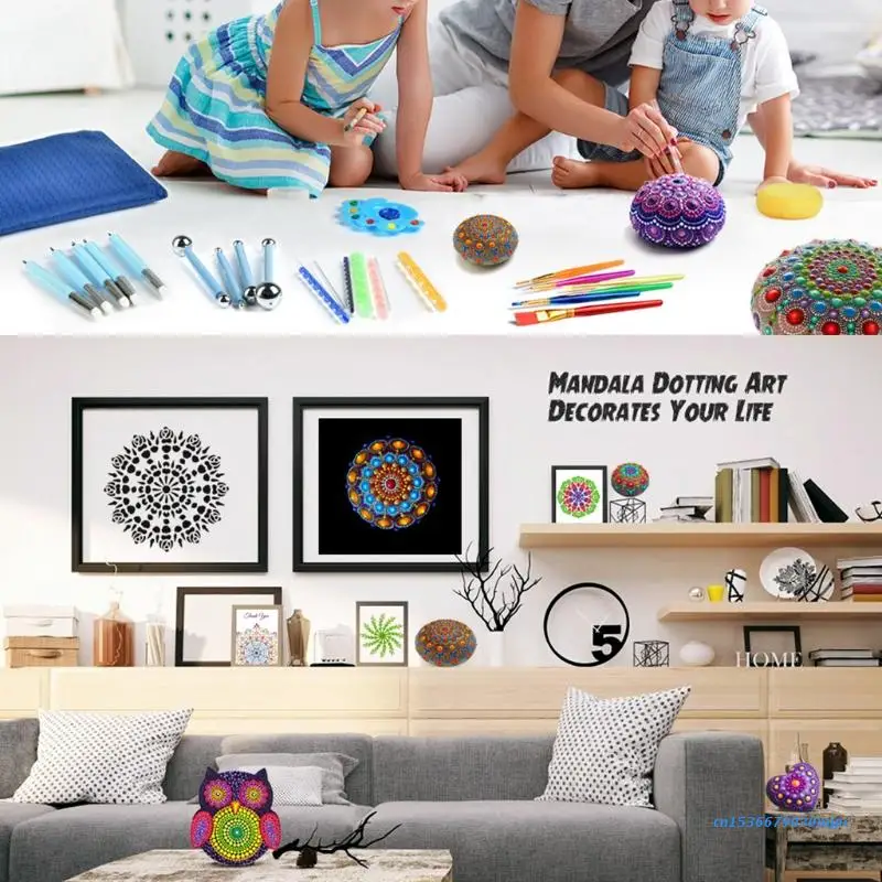 

Mandala Dotting Tools Set 35 PCS Nail Painting/Dotting Kit DIY Art Craft Supplies Stylus Brushes w/ Storage Bag