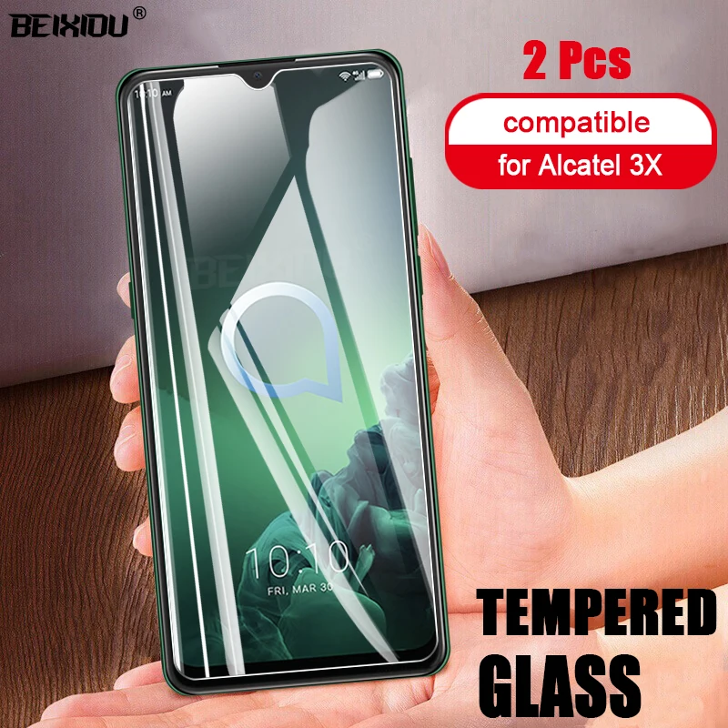 2 шт Полное закаленное стекло для Alcatel 3x2019 защита экрана 2.5D 9h ALcatel 3X2019 защитная