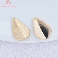 150810pcs 13x20mm 24k gold color plated brass matte water drop charms pendants high quality diy jewelry making findings