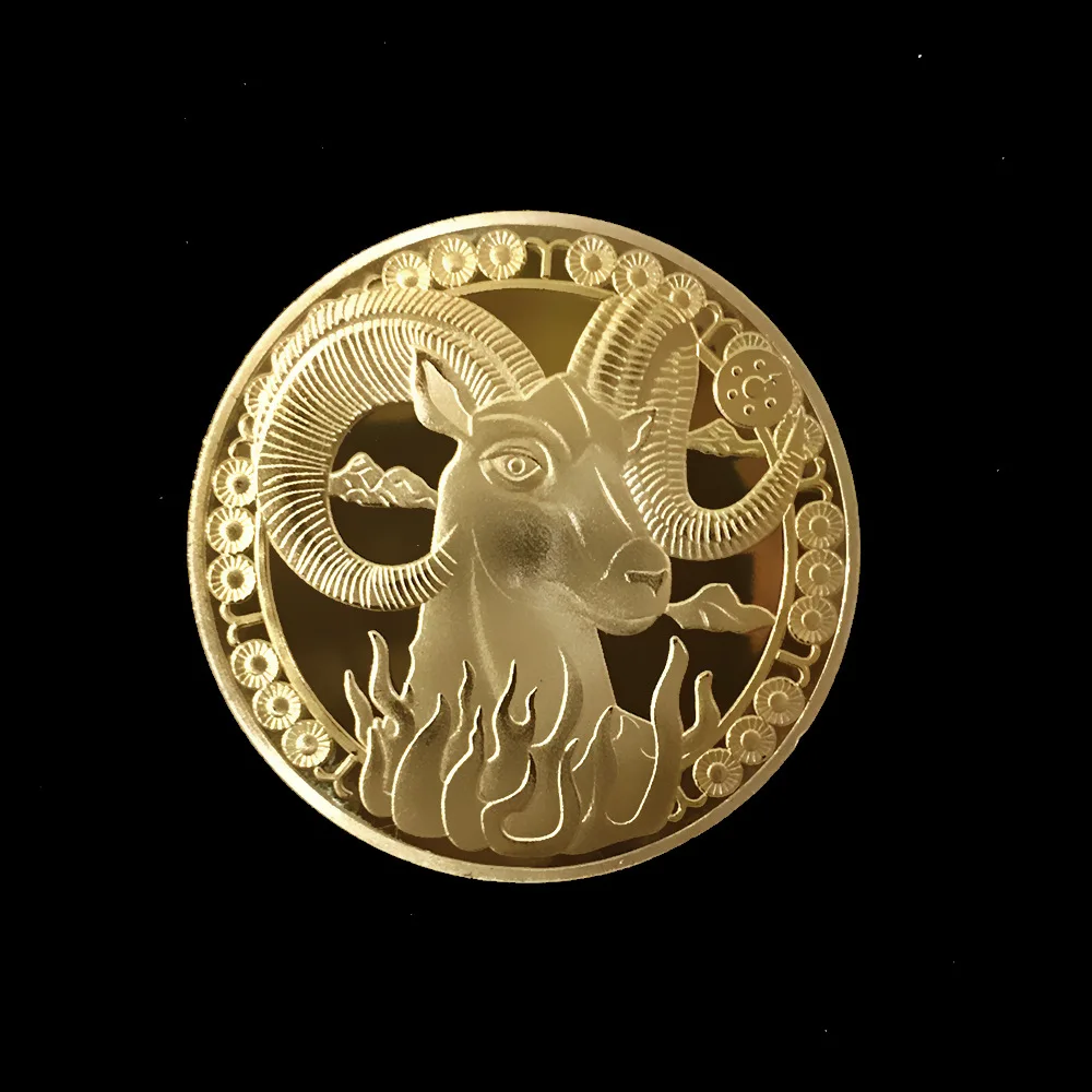 

Aries Commemorative Coin Twelve Constellation Lucky Gold Coin